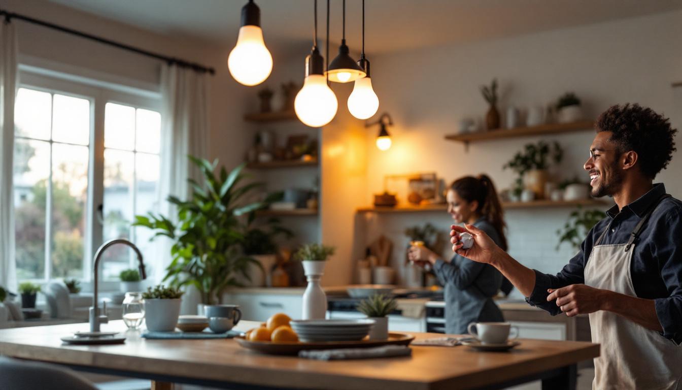 A photograph of a well-lit interior space showcasing various sylvania light bulbs in use