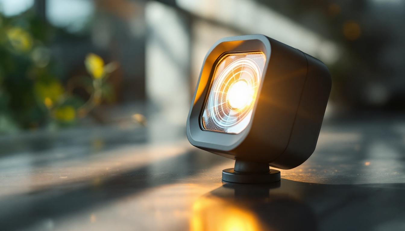 A photograph of a photocell light sensor in action