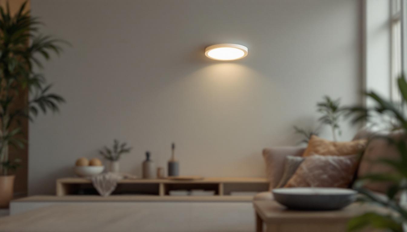 A photograph of a well-lit interior space showcasing a 12-inch recessed light fixture in action