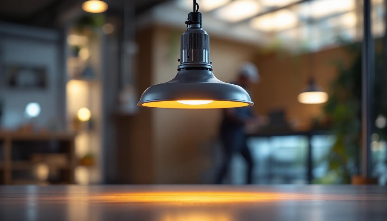 A photograph of a well-designed hanging light stand in a modern setting