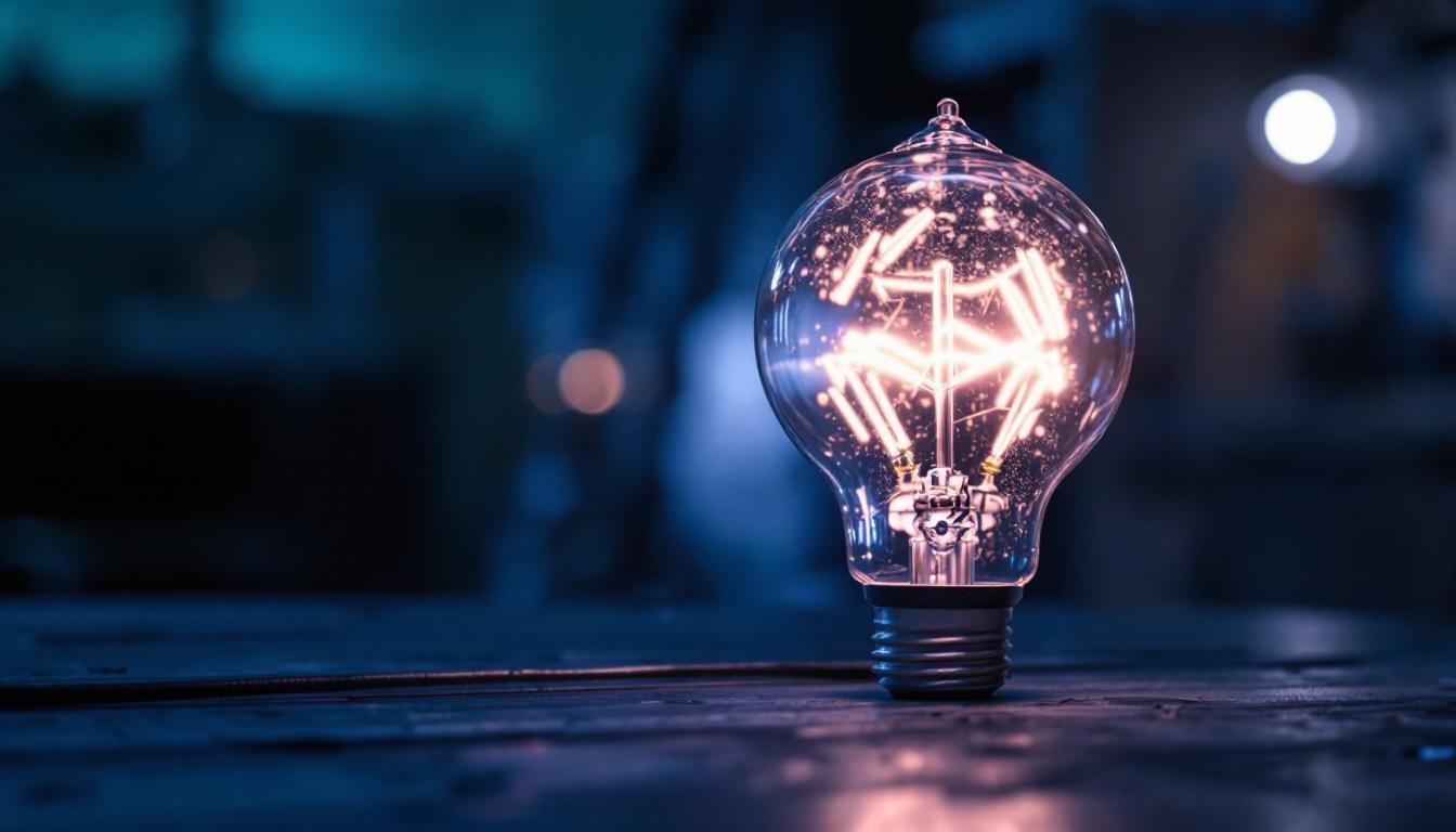 A photograph of a 1000 watt metal halide lamp in a dynamic lighting environment