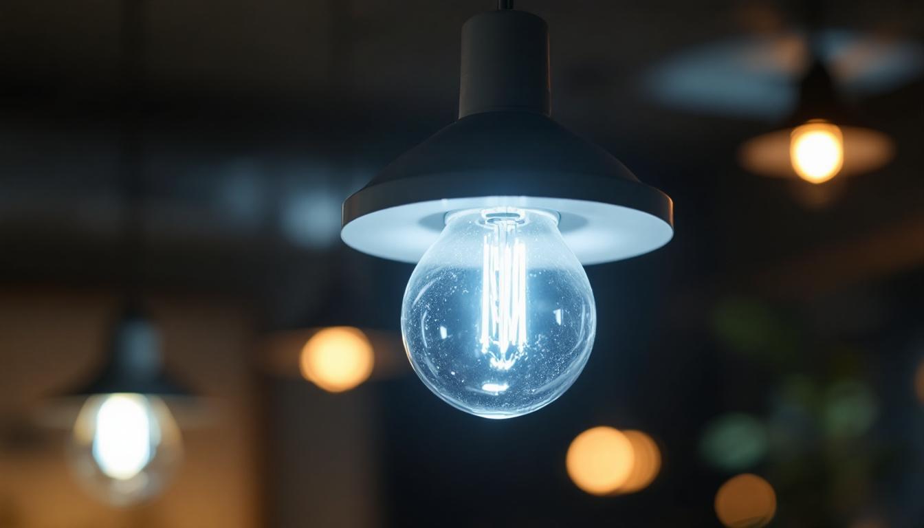 A photograph of a close-up shot of a modern led light fixture showcasing its design and features