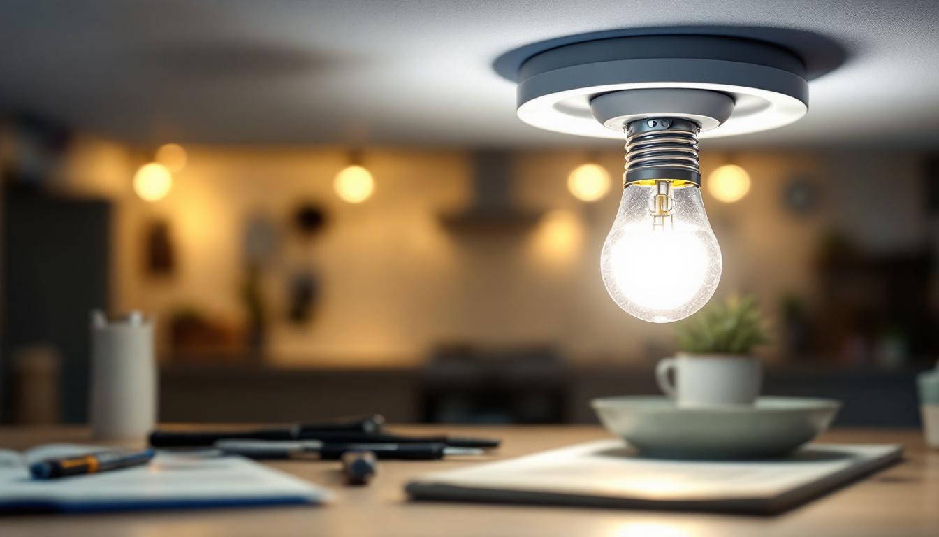 A photograph of a 2-foot led light bulb in a well-lit setting