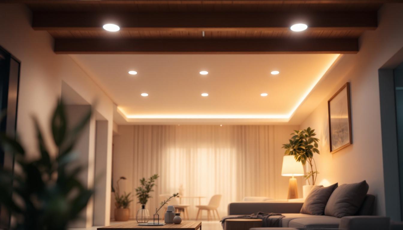 A photograph of a beautifully lit room featuring sleek retrofit led recessed lighting