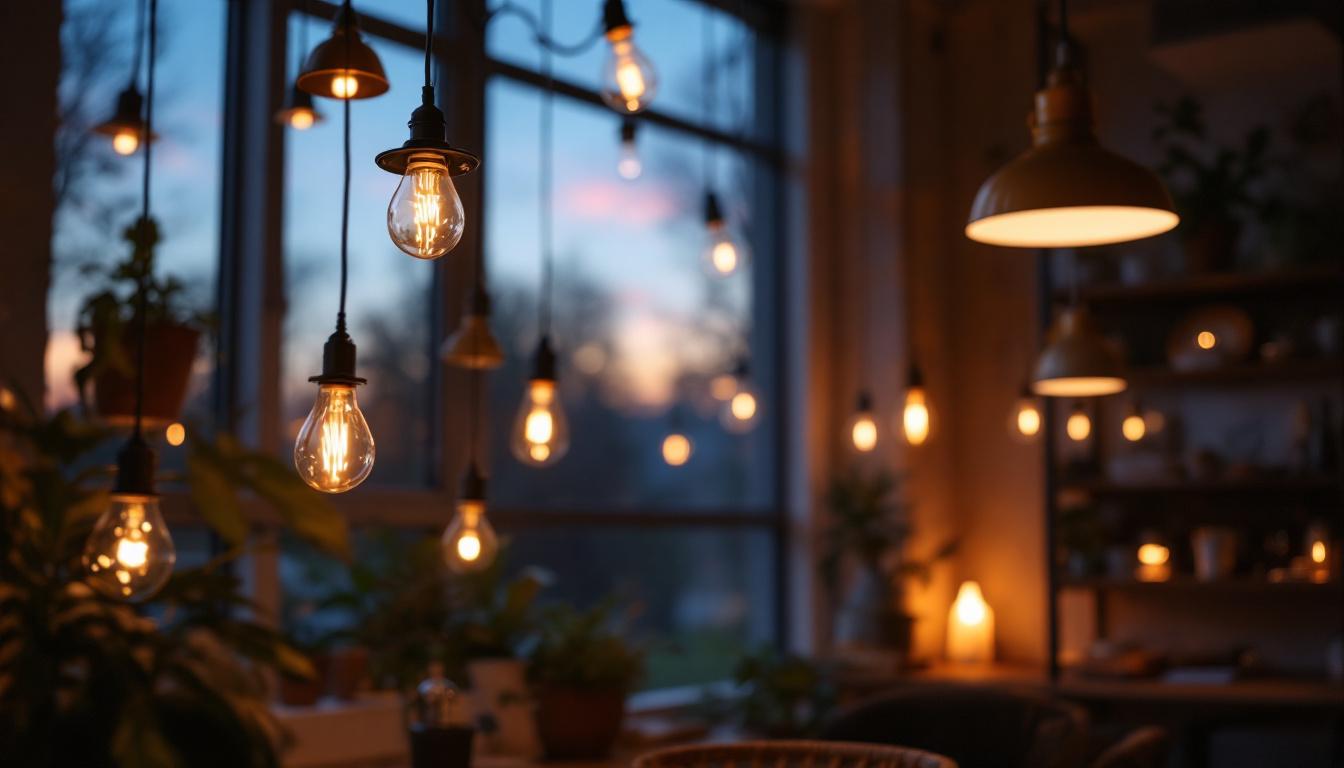 A photograph of a beautifully lit interior space at dawn