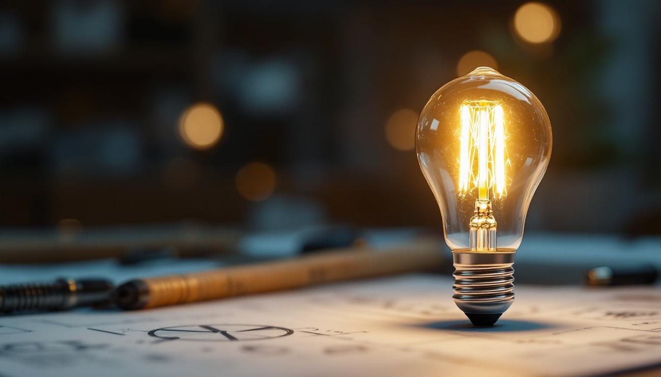 A photograph of a small tube light bulb in a modern electrical engineering setting