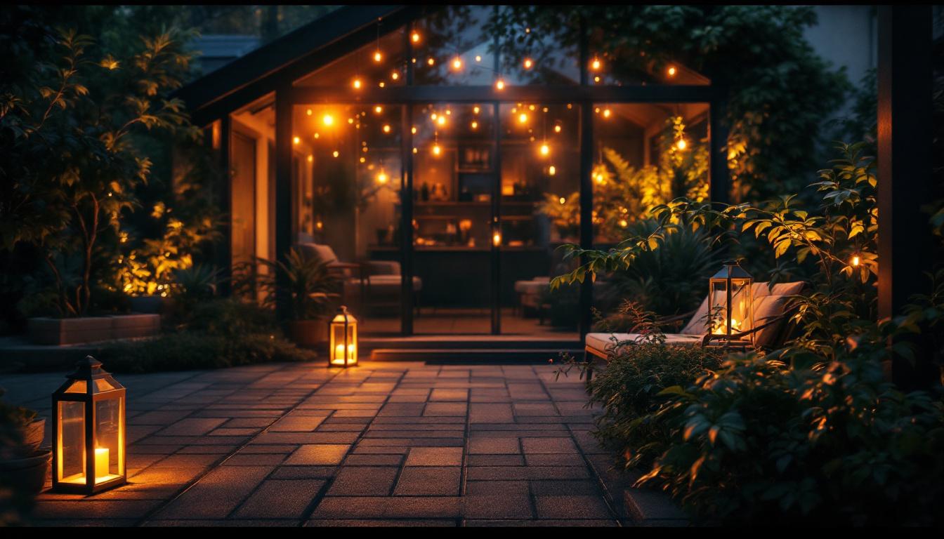 A photograph of a beautifully lit indoor or outdoor space showcasing area led lights in action