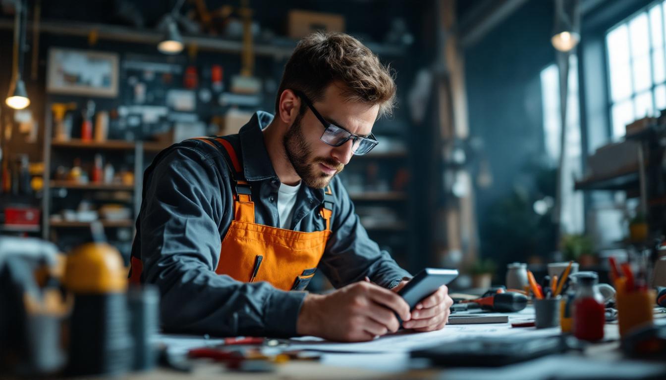 A photograph of capture a photograph of an electrical engineer in a dynamic workspace
