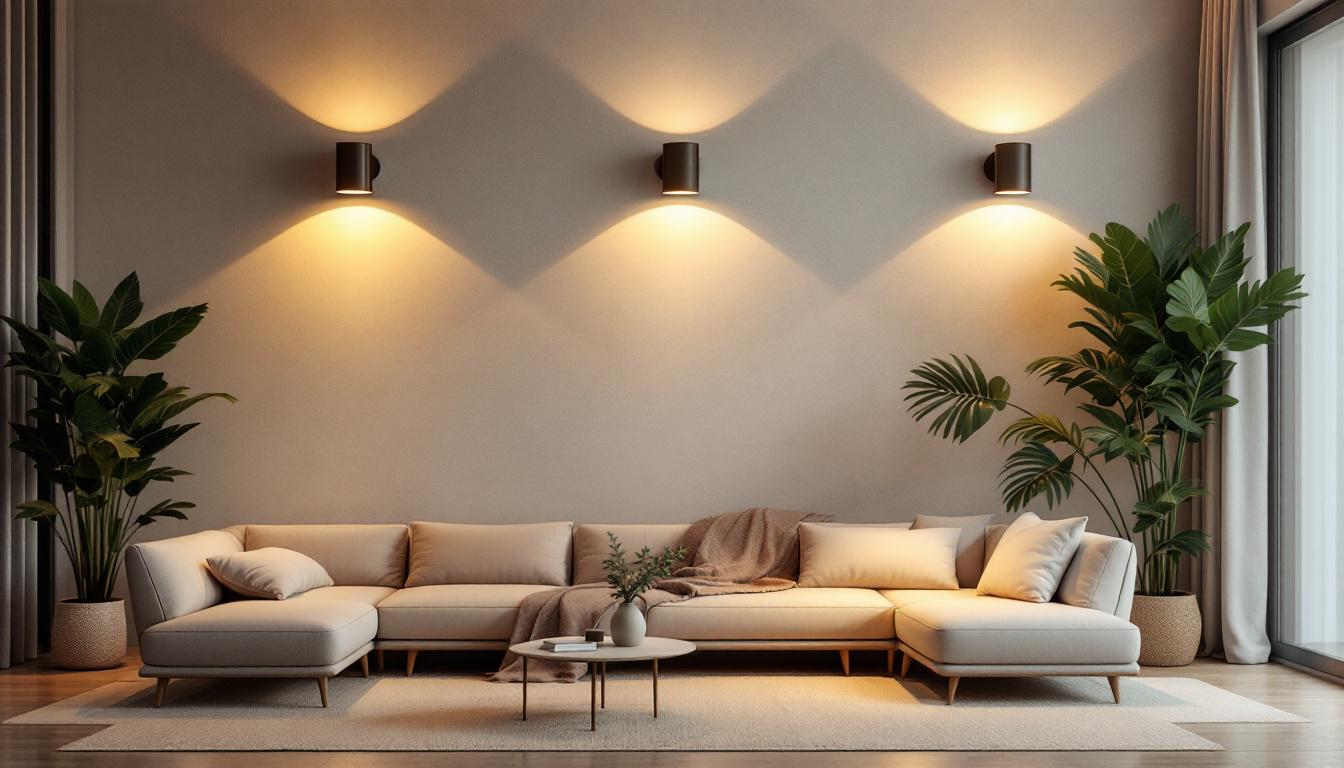 A photograph of a beautifully designed interior space showcasing various styles of wall lighting fixtures