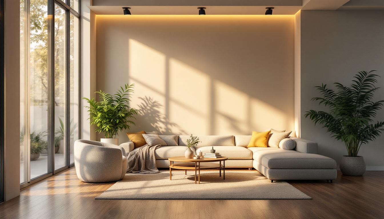A photograph of a well-lit interior space showcasing a light sensor in action
