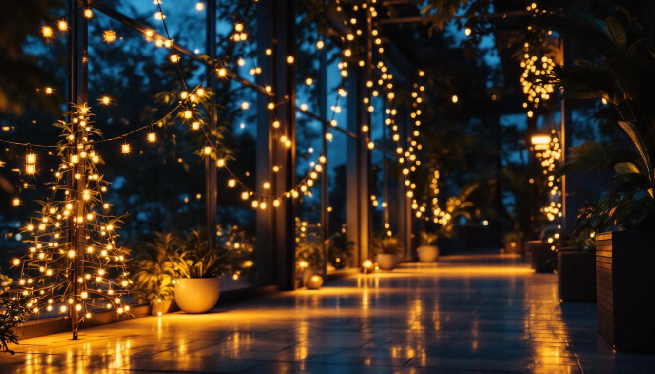 A photograph of a well-lit indoor or outdoor scene showcasing the warm