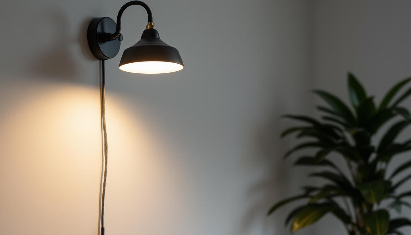 A photograph of a stylish single light fixture in a well-lit room