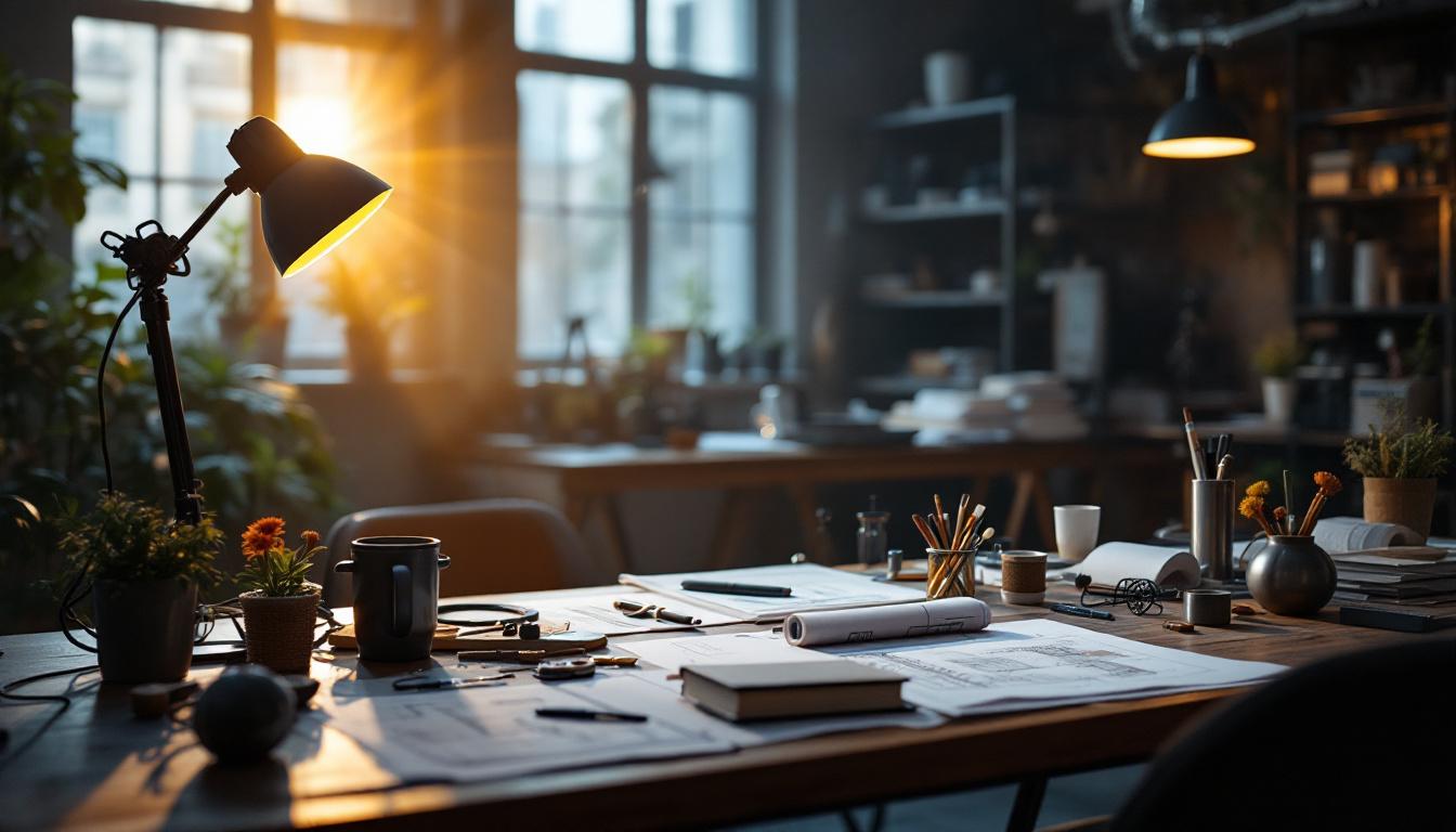 A photograph of a well-lit engineering workspace featuring innovative hid lighting solutions