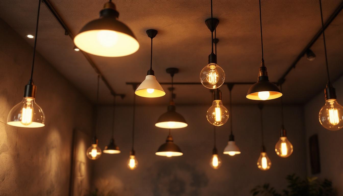 A photograph of a beautifully arranged drop ceiling with stylish