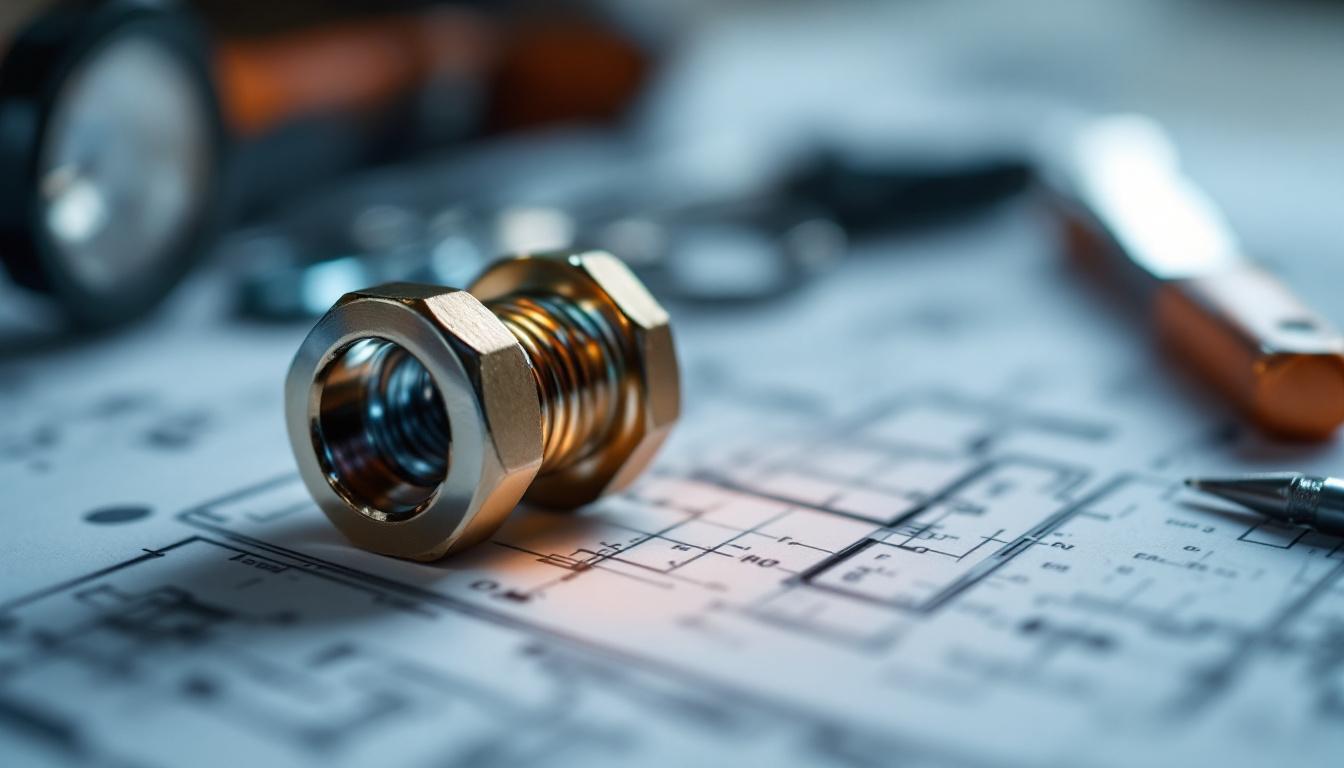 A photograph of a close-up of a light fixture bolt being installed