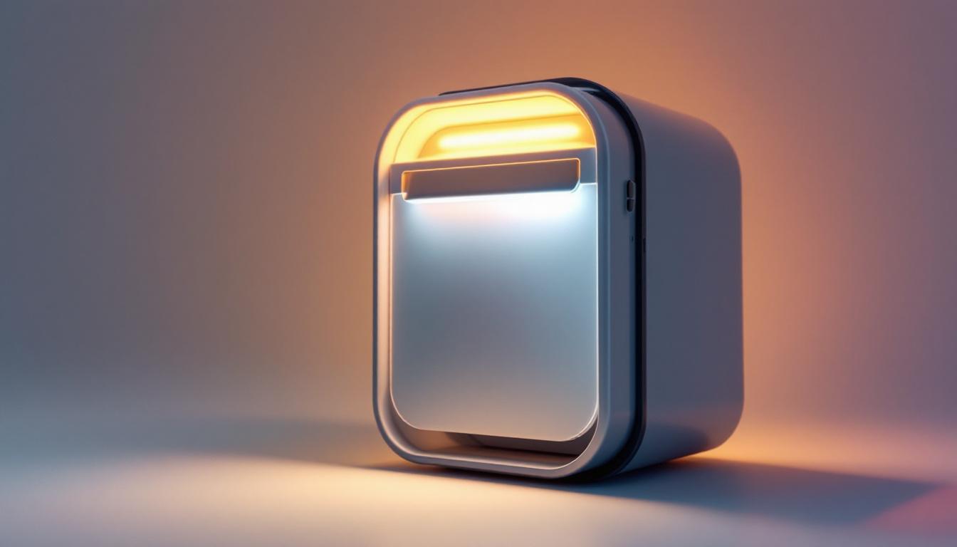 A photograph of a creatively designed mailbox equipped with an illuminated feature