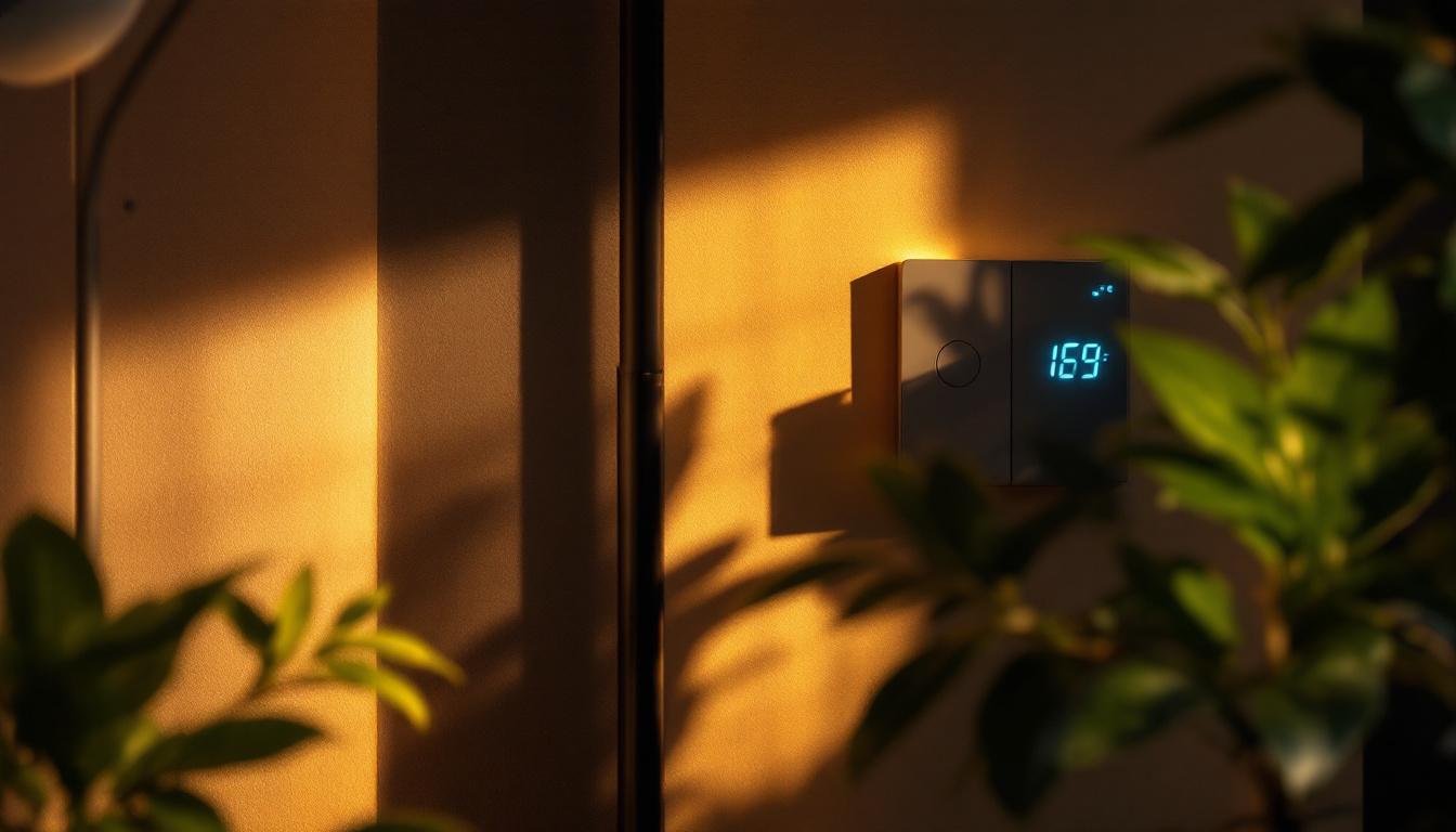 A photograph of a humidity detector switch in a well-lit environment