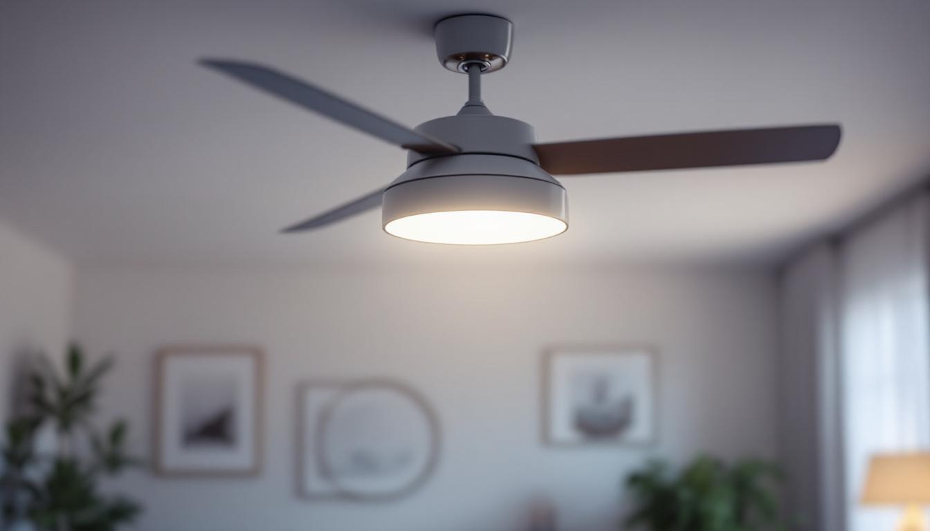 A photograph of a dual ceiling fan switch installed in a stylish interior setting