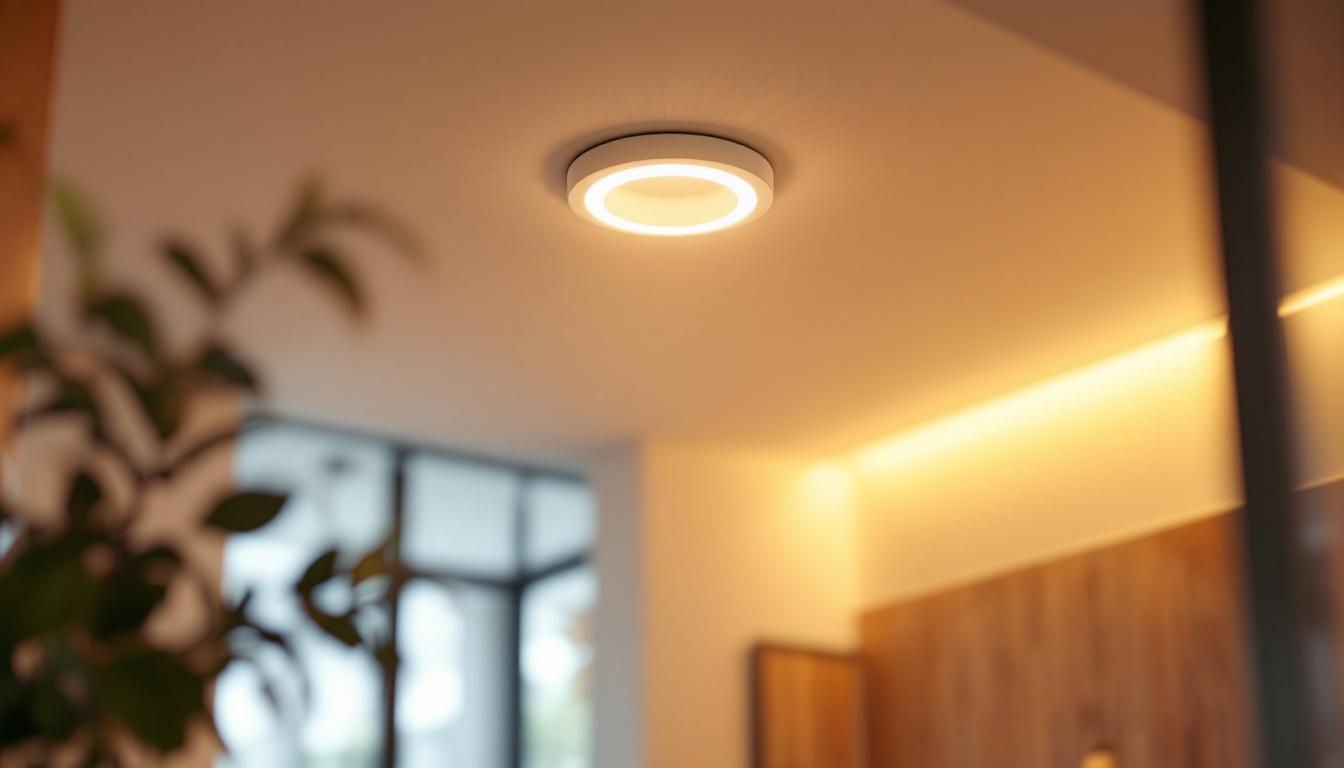 A photograph of a well-lit interior space featuring stylish 2 led recessed lights installed in the ceiling