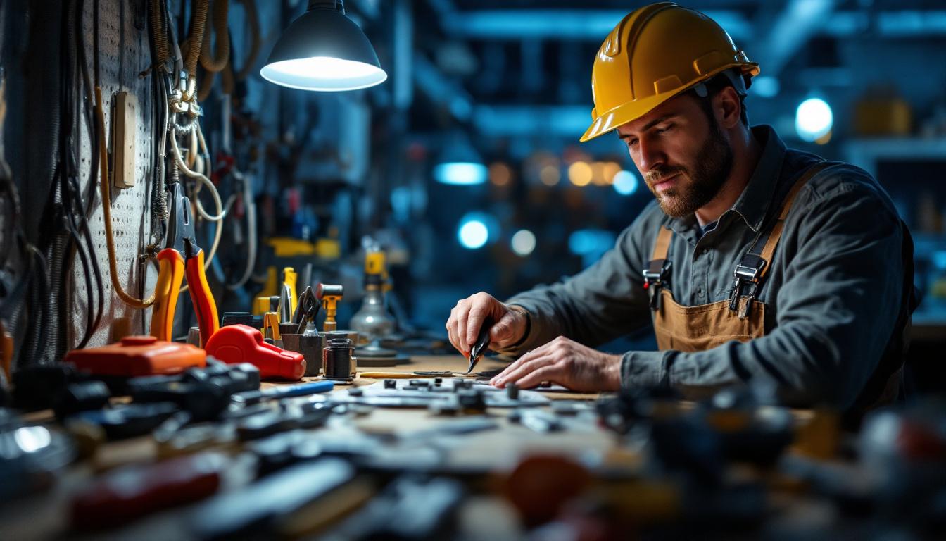 A photograph of a skilled electrician at work