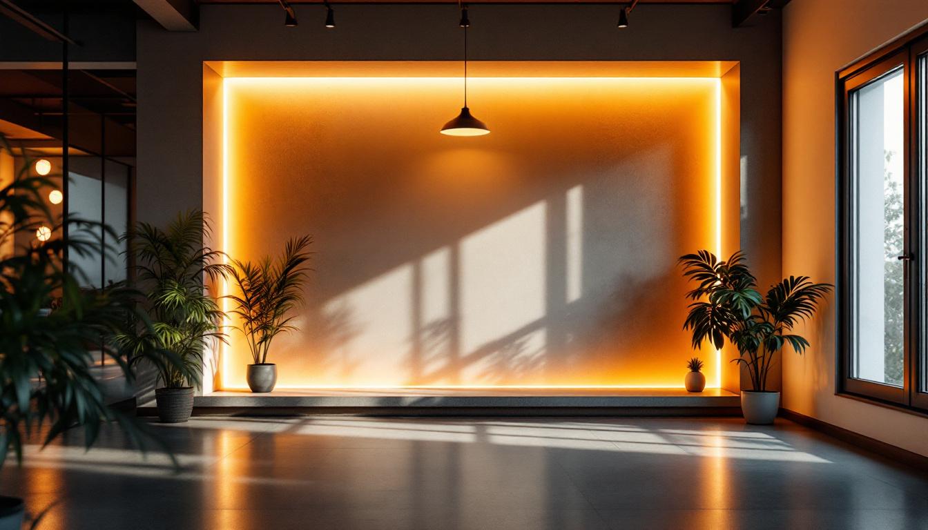 A photograph of a well-lit interior space showcasing various lighting techniques and fixtures