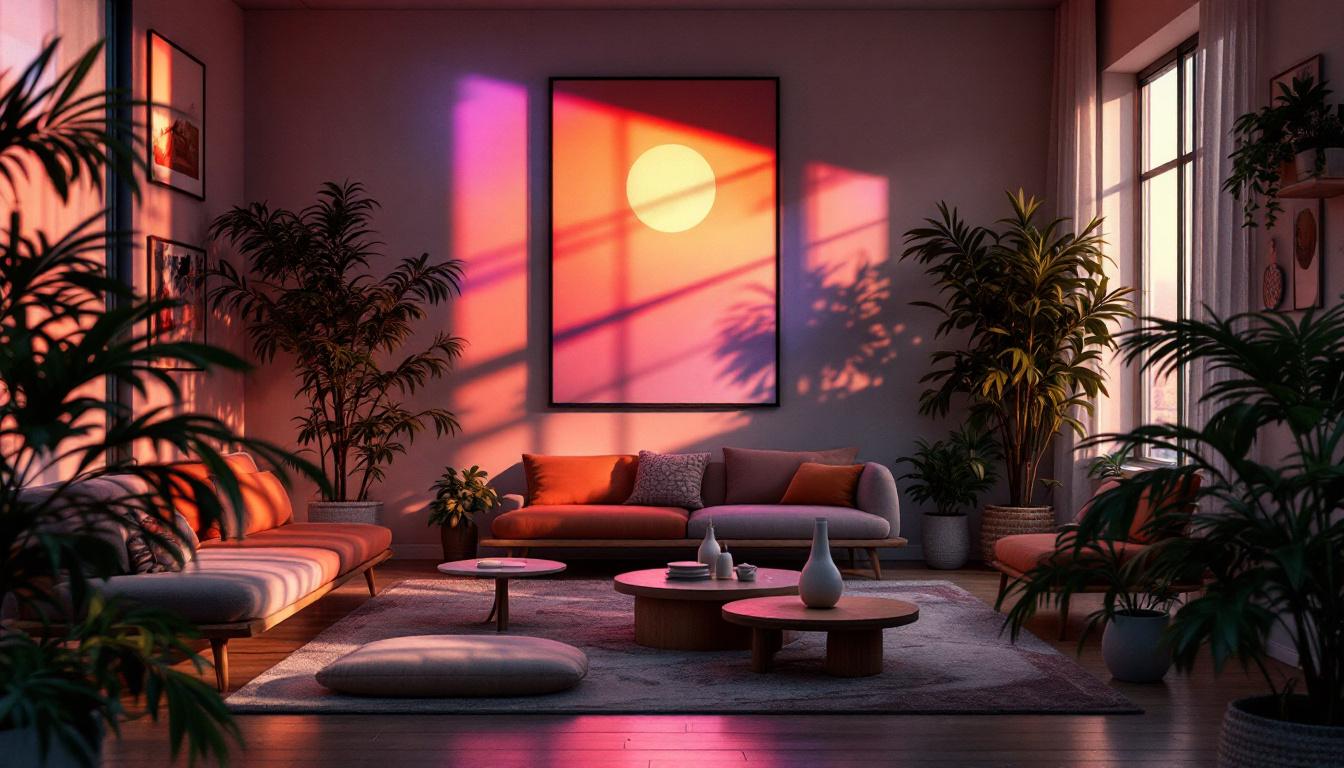A photograph of a well-lit space showcasing various lighting techniques