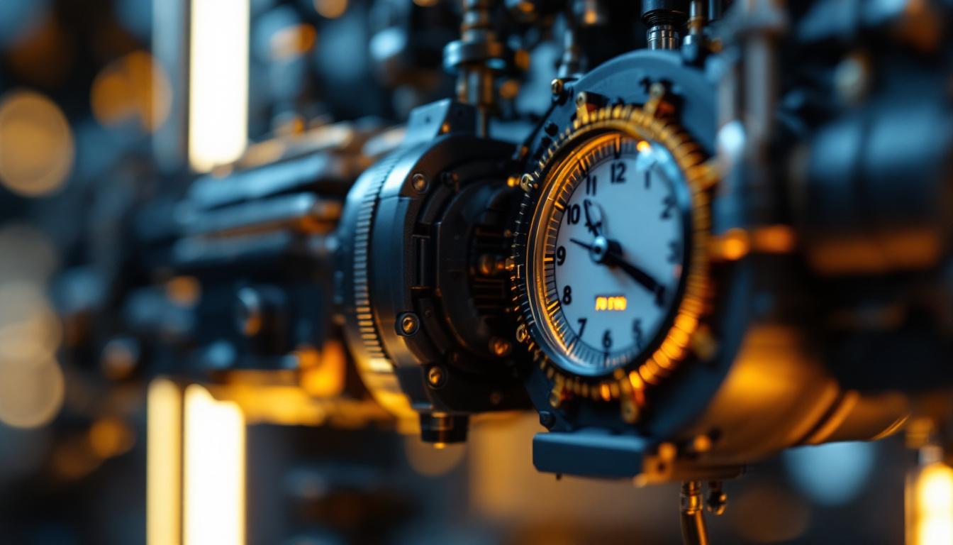 A photograph of a close-up of a sophisticated timer mechanism integrated into a modern lighting system