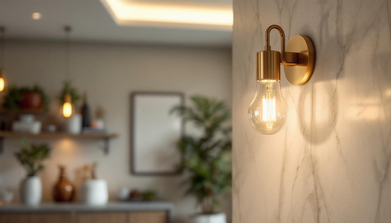 A photograph of a beautifully designed gold can light fixture installed in a modern interior setting