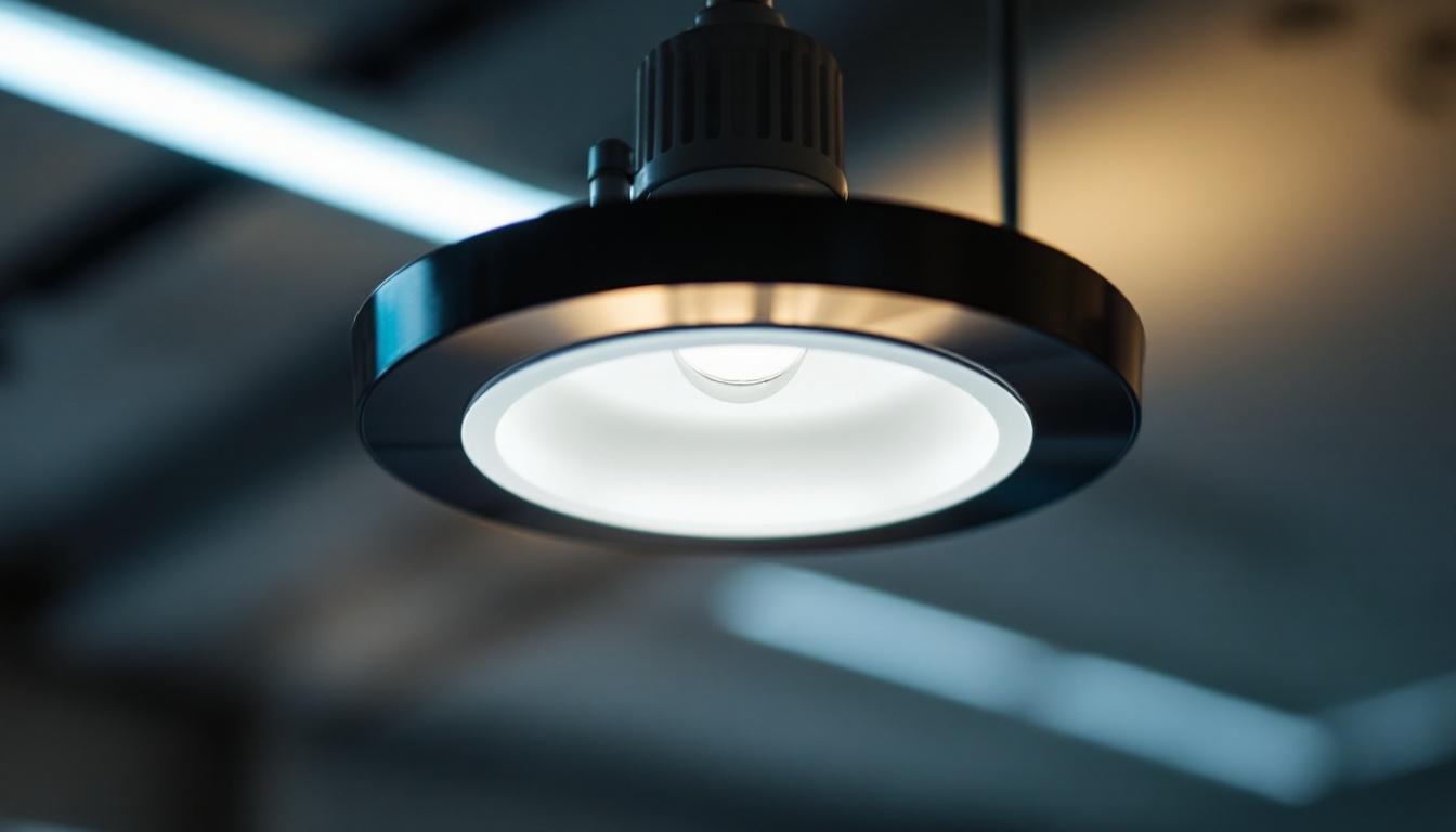 A photograph of a modern led retrofit installation in a commercial or residential lighting fixture