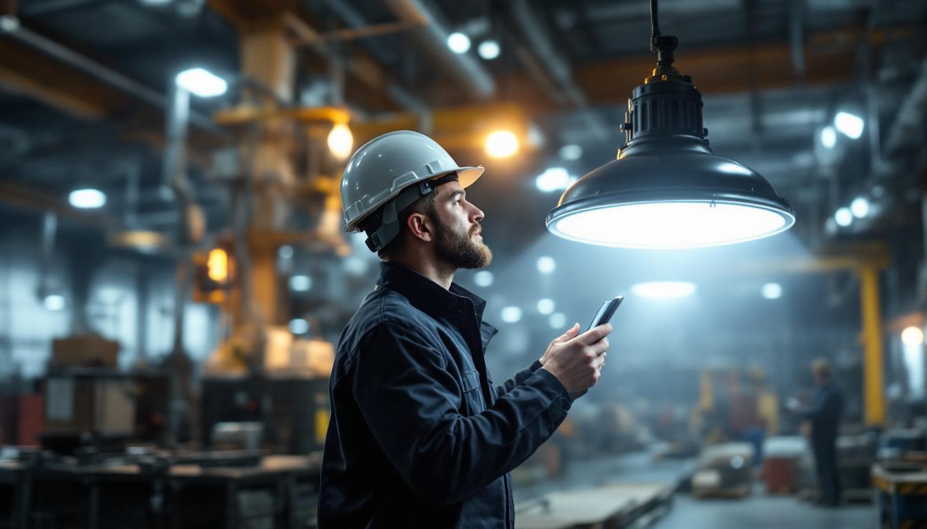 A photograph of a well-lit industrial setting showcasing class 2 division 2 explosion-proof lighting fixtures in action
