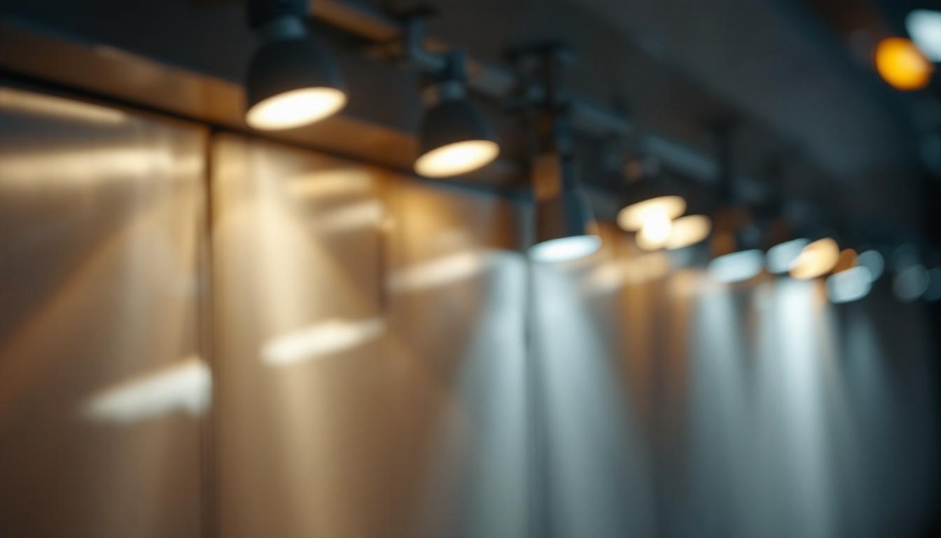 A photograph of a close-up shot of various led light mounting clips in use