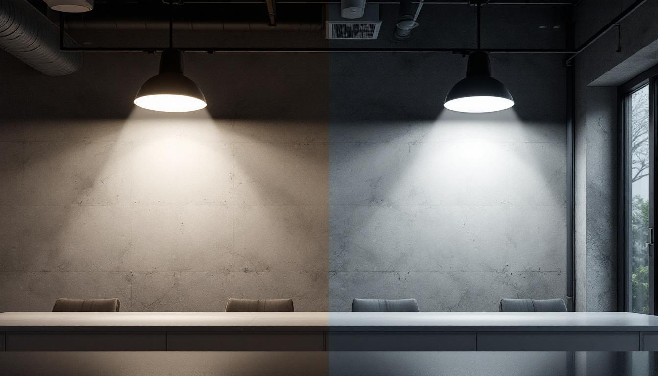 A photograph of a modern commercial space featuring a variety of downlights in use