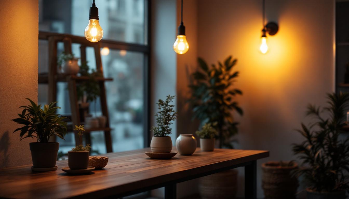 A photograph of a well-lit interior space showcasing various 4ft bulbs in use