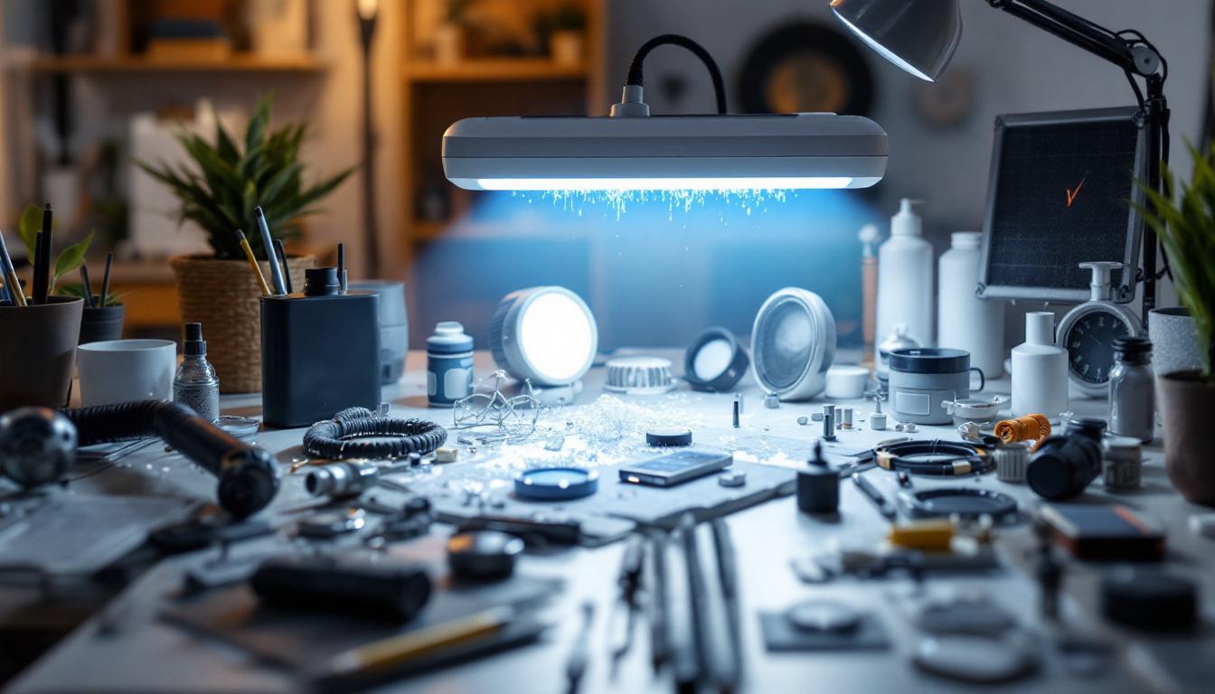 A photograph of a uv cleaner light in action