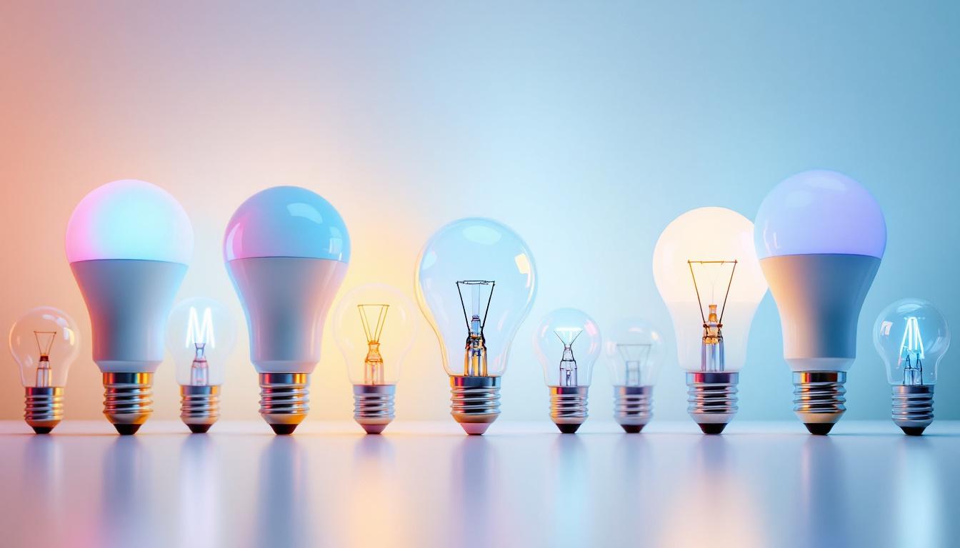 A photograph of a variety of led bulbs in different shapes