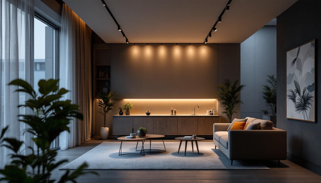 A photograph of a modern led track lighting system installed in a stylish interior space
