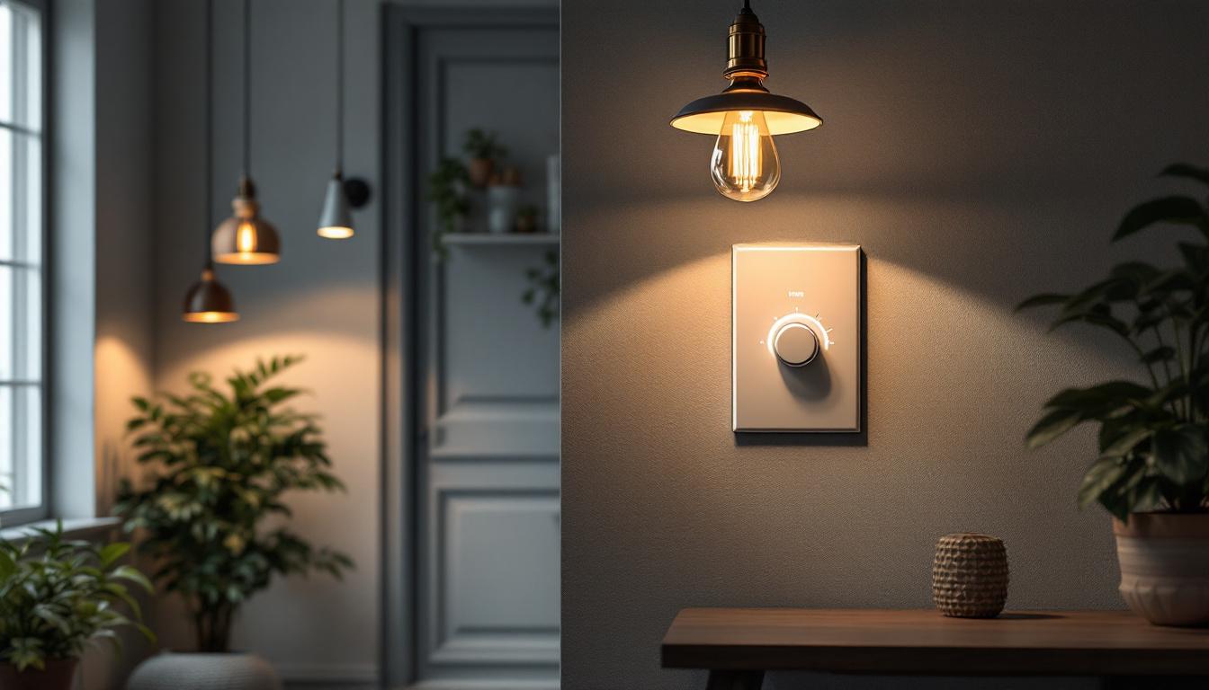 A photograph of a stylish wall light switch with a built-in timer