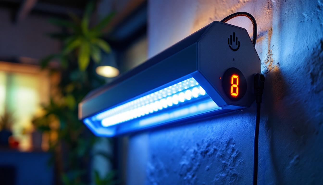 A photograph of a modern uv light fixture in a well-lit environment