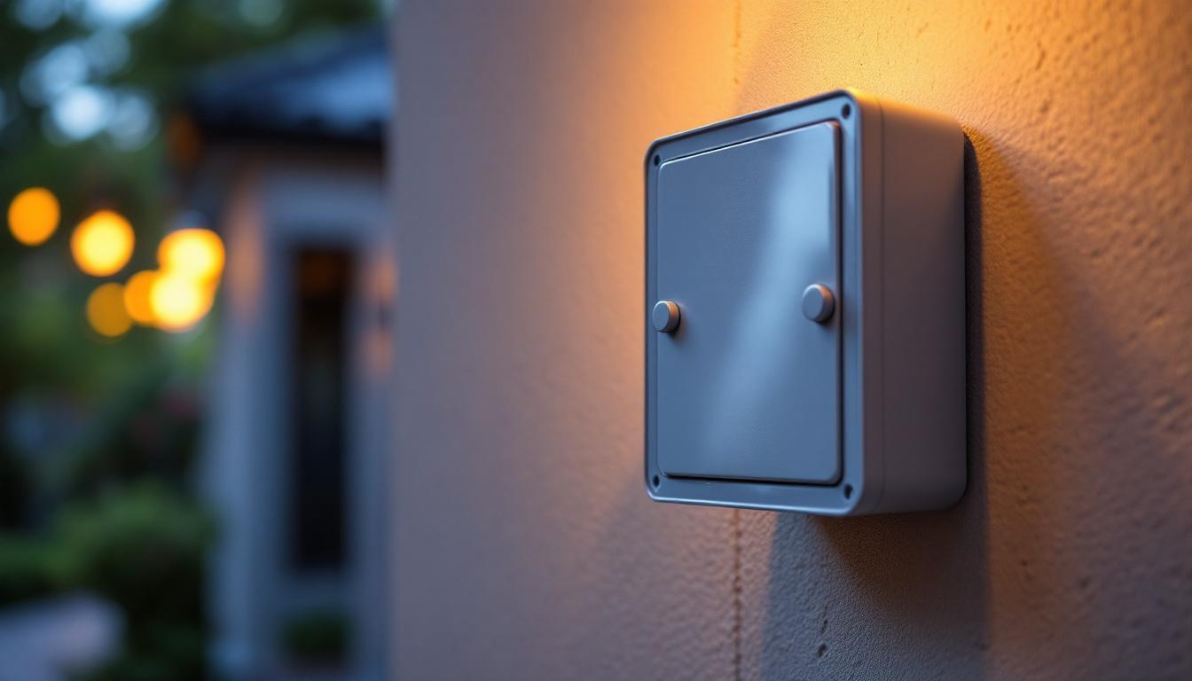 A photograph of capture a photograph of a well-installed outdoor 2 gang electrical box mounted on a wall