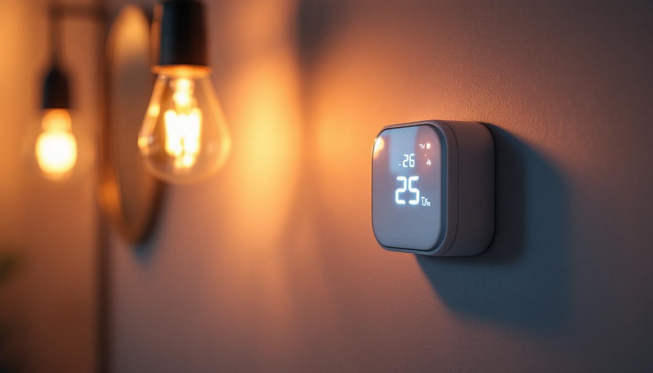 A photograph of a close-up shot of an led timer switch installed in a stylish lighting fixture