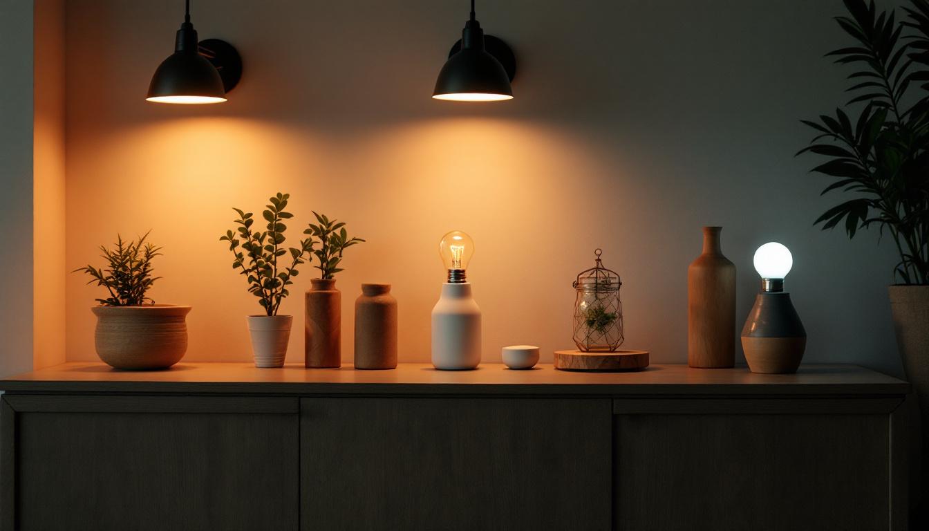 A photograph of a stylish small cabinet with warm