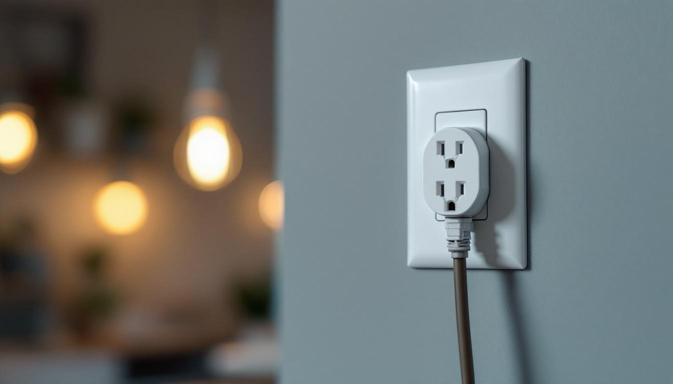 A photograph of a close-up of a single pole outlet being installed or used in a well-lit room
