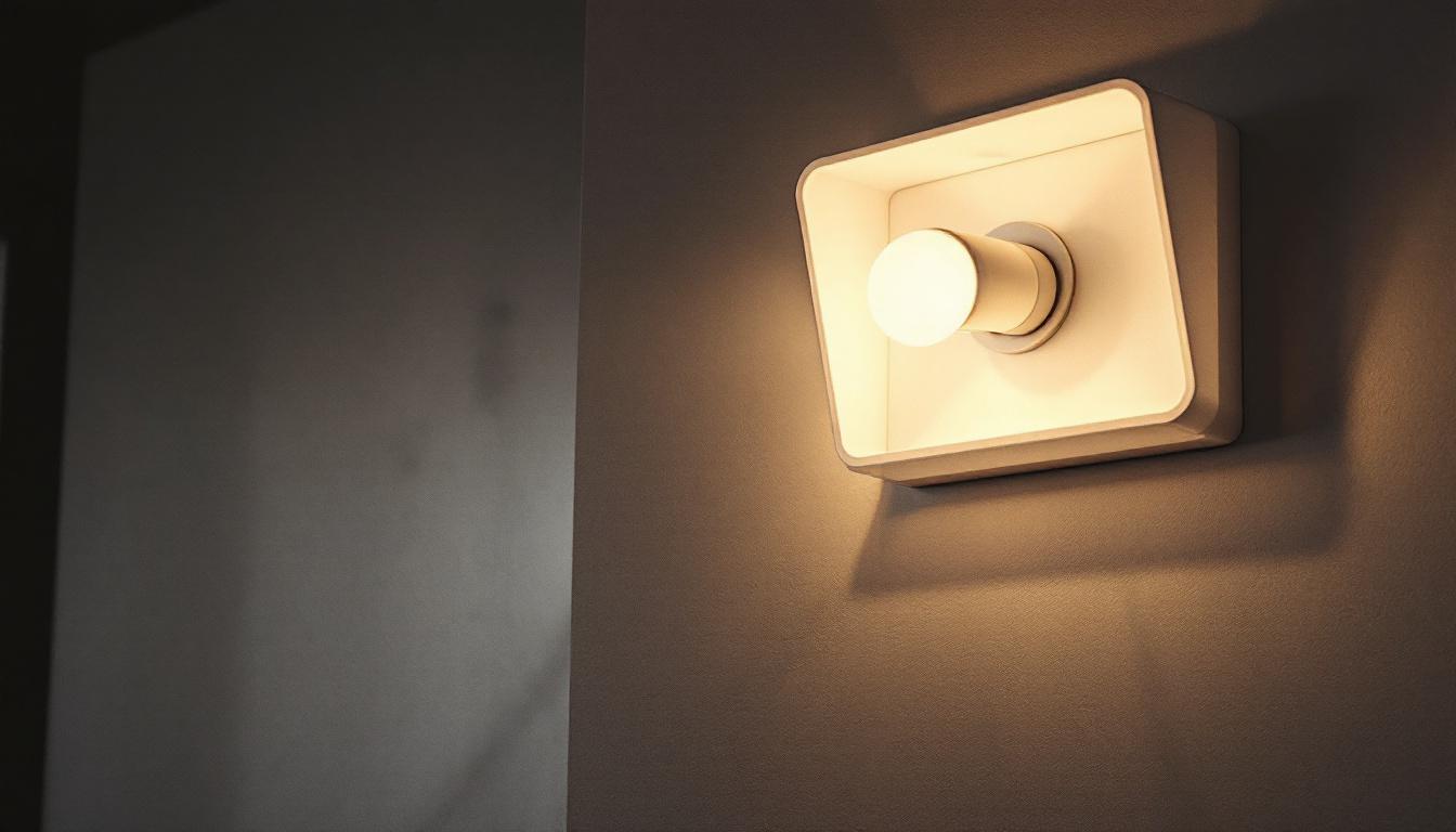 A photograph of a modern light fixture installation within a stylish interior