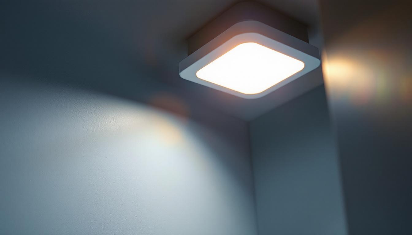 A photograph of a well-designed emergency lighting setup in a commercial or residential space