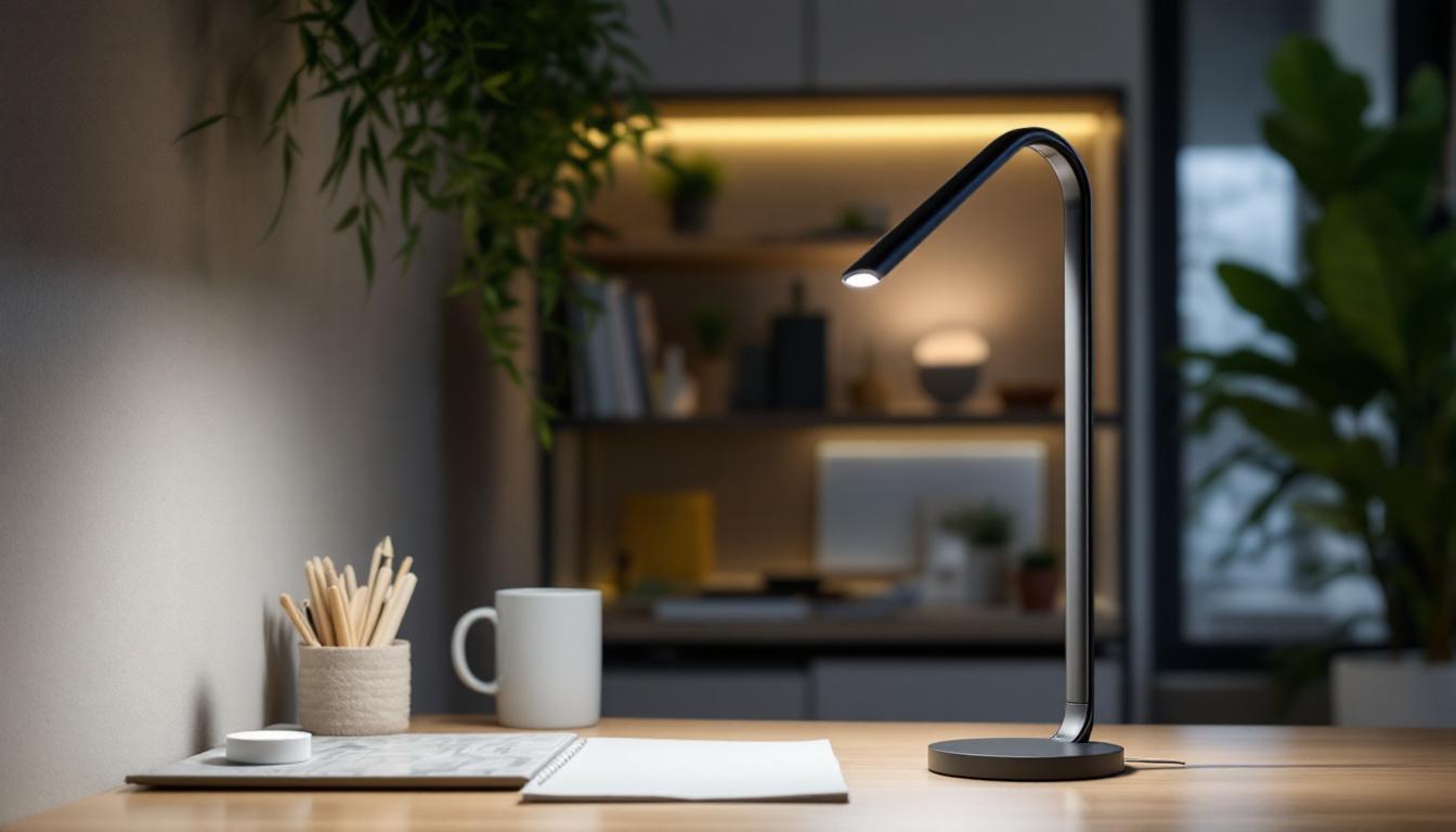 A photograph of a sleek led light fixture with an integrated magnet