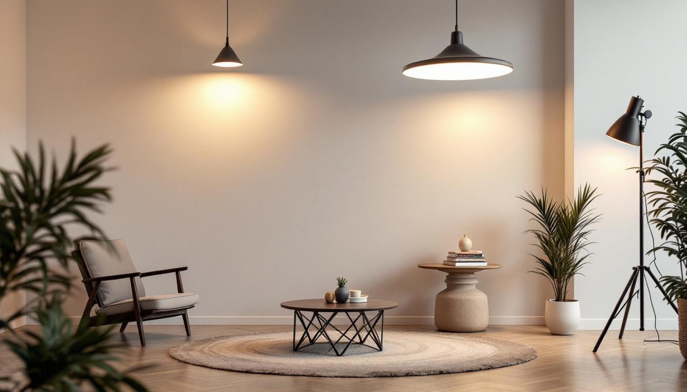 A photograph of a well-lit room showcasing various clearance lighting fixtures in use