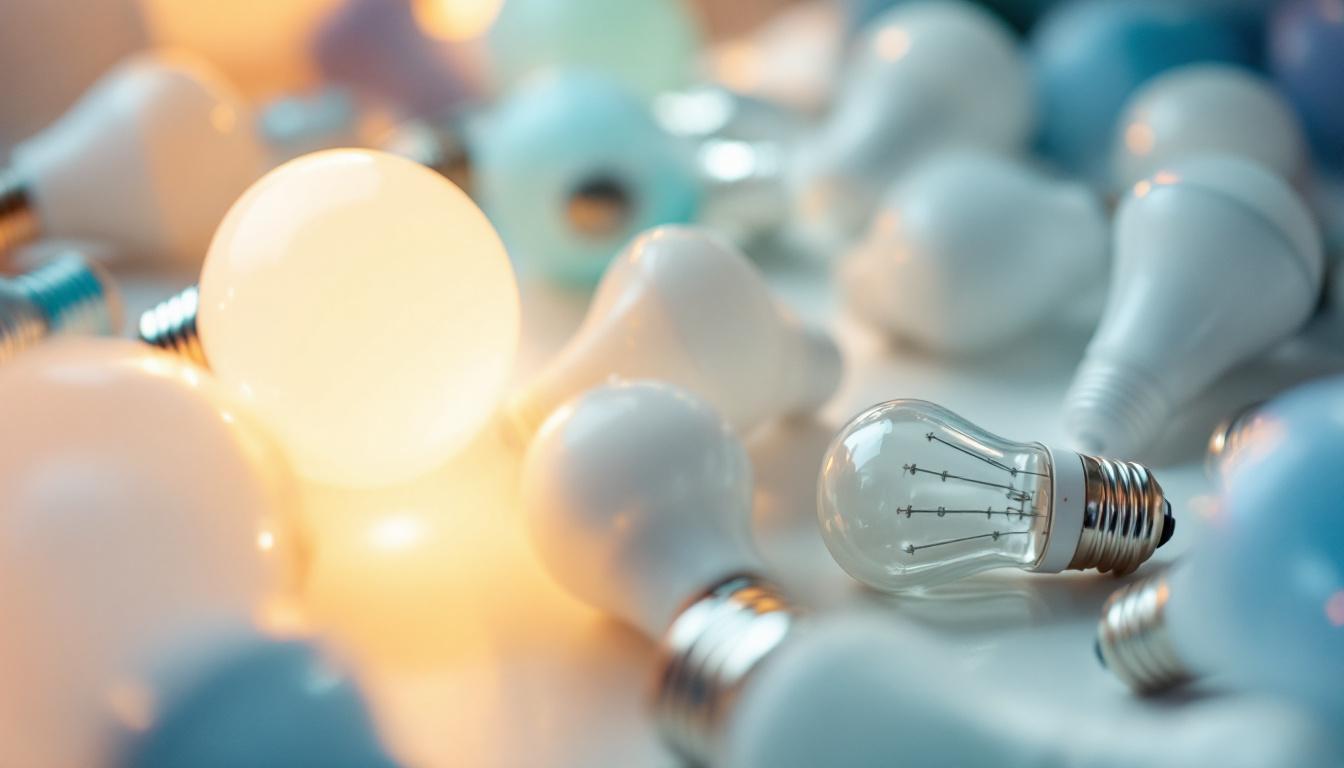 A photograph of a close-up shot of various indoor tanning bulbs arranged aesthetically