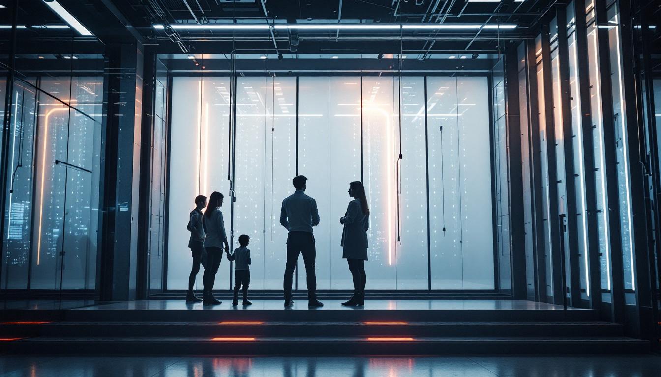 A photograph of a modern lighting installation that showcases innovative designs and technologies