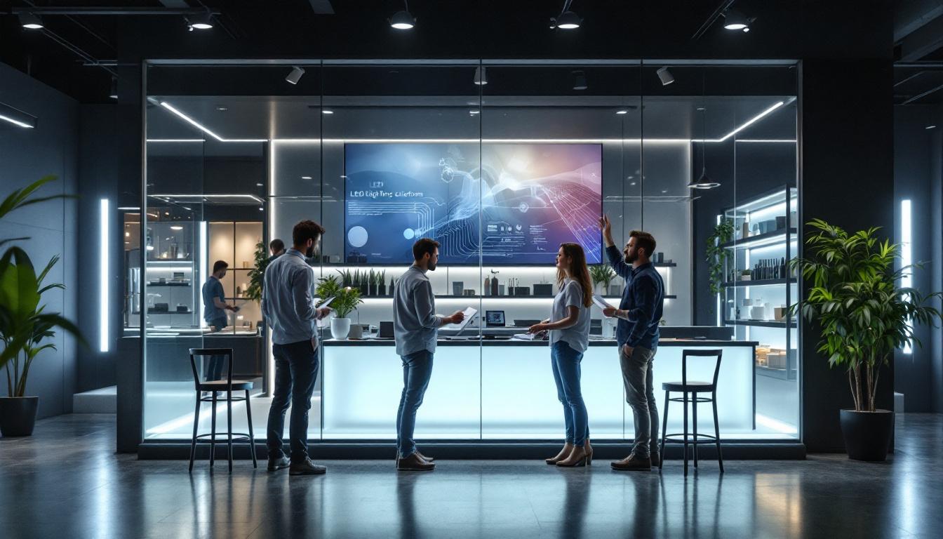A photograph of a well-designed retail space showcasing led lighting solutions