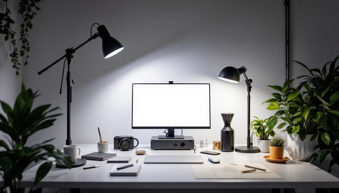 A photograph of a well-lit workspace showcasing the mh lamp 400w in action